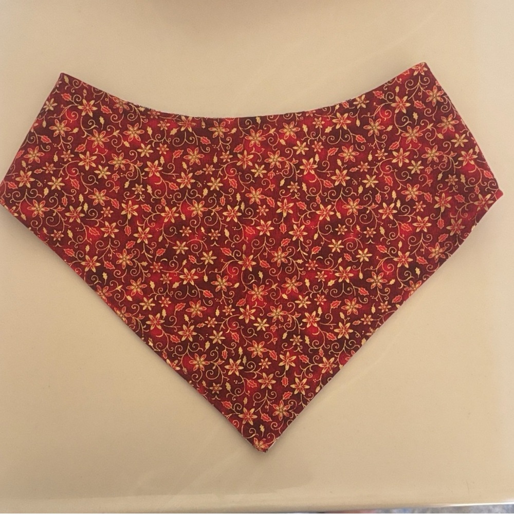 Floral Red and Gold Dog Bandana
